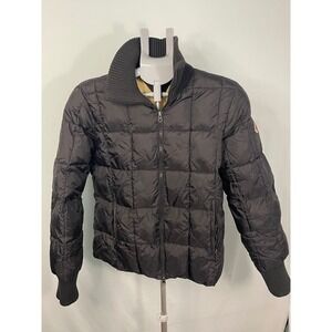 Tommy Jeans Womens Puffer Jacket US Ski Team Large Black Quilted‎ Bomber Coat